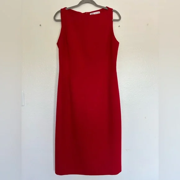 Zara Red Midi Dress - Picture 3 of 11
